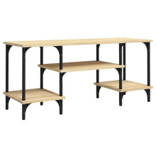 TV-Möbel - HELLOSHOP26 - 102 x 35 x 45,5 cm - 3 Regale - Metallfüße - Sonoma-Eiche