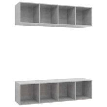 TV-Möbel - HELLOSHOP26 - Set aus 2 Wandregalen - Holz (37 x 37 x 142,5 cm) - Großer Stauraum - Montage erforderlich