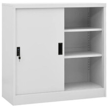 Armário de escritório - HELLOSHOP26 - 90 x 40 x 90 cm - Porta deslizante - Aço - Fechadura