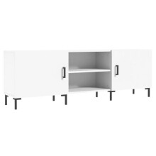 TV-Möbel - HELLOSHOP26 - 150 x 30 x 50 cm - Weiß - 4 Fächer - Ingenieurholz