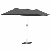 Parasol de jardin - HELLOSHOP26 - 370 x 197 x 239 cm - Pliant - Aluminium & polyester - Protection anti-UV