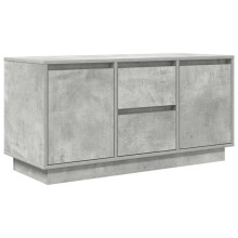 Mobile TV - HELLOSHOP26 - 100x41x50 cm - LED RGB personalizzabili - 2 cassetti e 2 porte - Legno grigio cemento