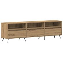 TV-Möbel - HELLOSHOP26 - 150 x 30 x 44,5 cm - Schwarz - 3 Türen - 3 Regale