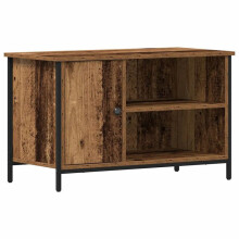 TV-Möbel - HELLOSHOP26 - 80 x 40 x 50 cm - Altes Holz - Stahlstruktur - 1 Tür 1 Regal