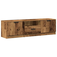 TV-Möbel - HELLOSHOP26 - 140 x 35 x 40 cm - Altes Holz - Großer Stauraum - 3 Schubladen