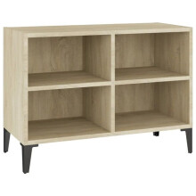 Mobile TV - HELLOSHOP26 - 69,5 x 30 x 50 cm - Rovere sonoma - 4 compartimenti - Piedini in metallo