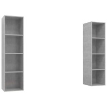 Mobile TV a muro - HELLOSHOP26 - Set di 2 3737142,5 cm - Legno ingegnerizzato - Grigio cemento - Da montare