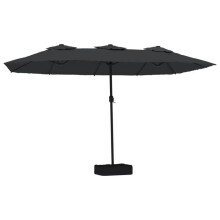 Parasol de jardin - HELLOSHOP26 - Double tête 449x265x245 cm - Anti-UV - Structure métal - LED intégrées