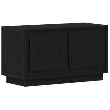 TV-Möbel - HELLOSHOP26 - Modernes rechteckiges TV-Möbel - 80 x 35 x 45 cm - Schwarz - 2 Türen