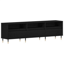 TV-Möbel - HELLOSHOP26 - 150 x 30 x 44,5 cm - Schwarz - Mit Schublade und 3 Regalen - Konische Stahlfüße