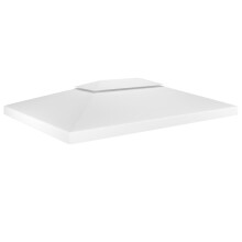 vidaXL 2-Tier Gazebo Top Cover ? Weather Resistant, Polyester Fabric with PVC Coating, Convenient 4x3 m Size, White