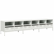 TV-Möbel - HELLOSHOP26 - 202 x 39 x 43,5 cm - Grau - Laminierter Stahl - 6 Schubladen
