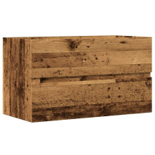 Unterschrank - HELLOSHOP26 - 90 x 38,5 x 45 cm - Altes Holz - Hängend - Ingenieurholz