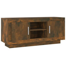 TV-Möbel - HELLOSHOP26 - 102x35x45 cm - Rauch-Eiche - Ingenieurholz - Feuchtigkeitsbeständig