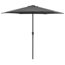 vidaXL Outdoor Parasol - Anthracite - Aluminium Pole - 270 cm Diameter - Round - UV Protective, Anti-fade Polyester - Garden Umbrella with Air Vent,