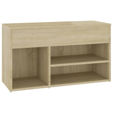 vidaXL Shoe Bench - Scandinavian Style, Engineered Wood, Sonoma Oak Finish, Shoe Organiser with Chest and Shelves - 80x30x45 cm