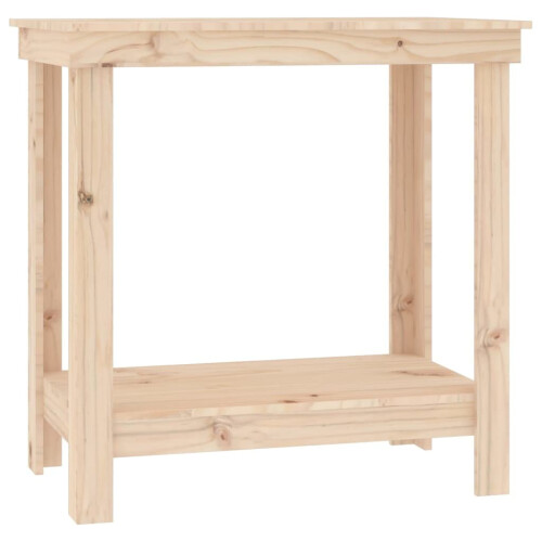 VidaXL 'vidaXL Solid Pine Garage Work Bench with Storage Shelf - Sturdy Wooden Working Table - Brown'