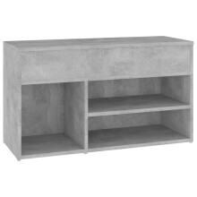 vidaXL Shoe Bench Concrete Grey Engineered Wood Organiser Cabinet
