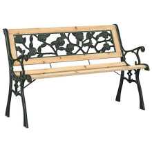 vidaXL Garden Bench with Cushion Brown 116 x 54 x 73 cm Wood, Garden and Terrace, Modern Rectangular Bench, Durable Outdoor Seating, Weather-Resistant