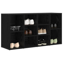 vidaXL Shoe Bench Other Black oak 103 x 30 x 54.5 cm Engineered wood, Bedroom, Rustic Shoe Rack, Ample Storage, Multi-Functional Organizer, Hallway