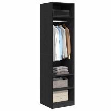 vidaXL Wardrobe with Shelf Black Oak 50 x 50 x 200 cm Engineered Wood, Minimalist Modern Wardrobe, Compact Storage Solution, Multi-Functional Clothing