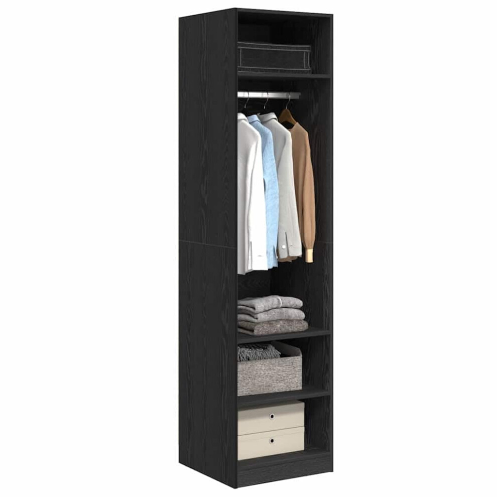 Vidaxl Wardrobe With Shelf Black Oak 50 X 50 X 200 Cm Engineered Wood, Minimalist Modern Wardrobe, Compact Storage Solution, Multi-Functional Clothing - Image 3