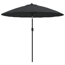 vidaXL Garden Parasol with Aluminium Pole, Outdoor Umbrella for Balcony, Sunshade for Table, Patio Canopy, UV Protection Sun Shelter, Anthracite