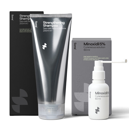 Sons Minoxidil 5% & Strengthening Shampoo, 1 Month