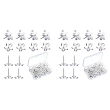 400 Pieces Star Shaped Push Pins Plastic Clear Thumb Tacks with Plastic Box for Cork Board Steel Point Decorative