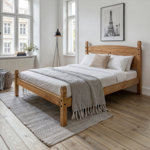 Mercers Furniture Corona 5'0" King Size Low Foot End Bed Frame Solid Pine Wooden Bedroom