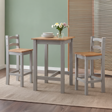 Corona Grey Bistro Table 2 Barstools Set Tall High Kitchen Breakfast Bar
