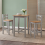 Mercers Furniture Corona Grey Bistro Table 2 Barstools Set Tall High Kitchen Breakfast Bar 1