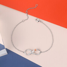 (Silver, Bracelet) Infinity Necklace Bracelet - Elegant Gift for Women