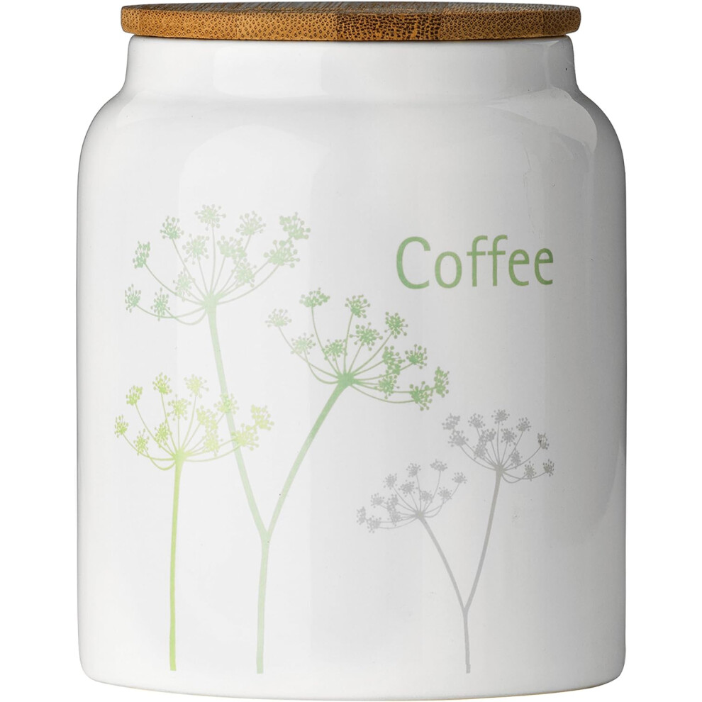 Premier Housewares Cow Parsley Coffee Canister Ceramic Jar Cream