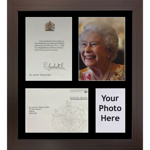 (Mahogany) Handmade Queen's Anniversary Frame: Includes Envelope & Photo (6x4)