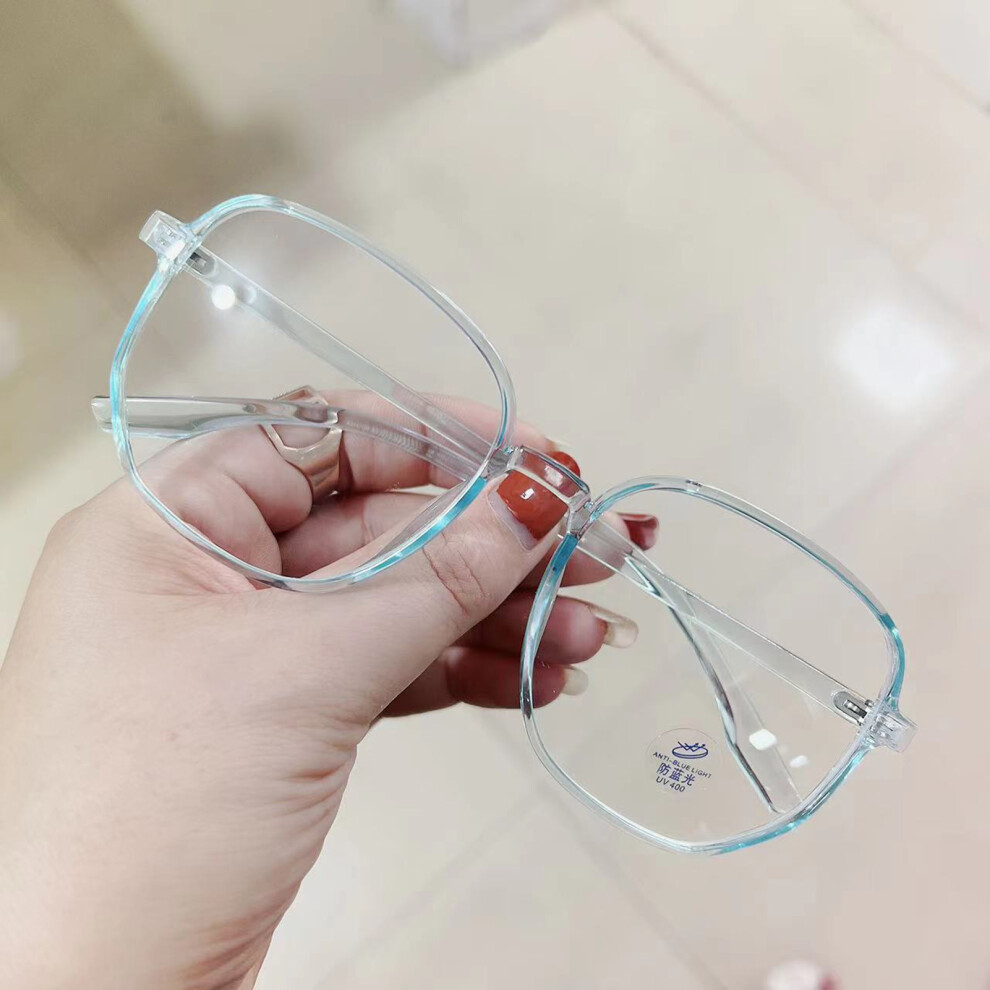 Dachuang Beauty (Transparent Blue Frame, 350) Gaming Glasses Anti Eyestrain Unisex Chromatic Mirrors