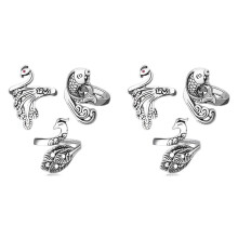 6Pcs Adjustable Knitting Loop Ring- Goldfish Open Finger Ring,Crochet Finger Yarn Holder,Yarn Guide Finger Holder