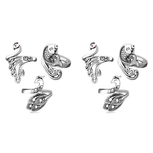6Pcs Adjustable Knitting Loop Ring- Goldfish Open Finger Ring,Crochet Finger Yarn Holder,Yarn Guide Finger Holder 1