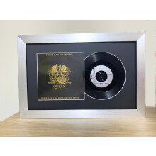 (Silver) Framed 12" Vinyl Record & Sleeve - Black Mount - 26x16.5"