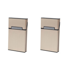2X Nuevo Caja de Cigarrillo de Personalidad Creativa Pipas de Moda Ultrafina Caja de Cigarrillos de Metal Delgado Caja de Regalo Sostenedor de