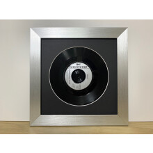 (Silver) 7-Inch Vinyl Record Frame: Black Mount, 11"x11" Frame