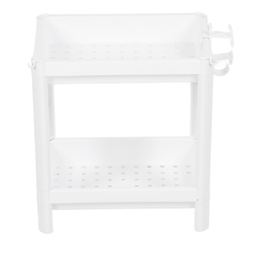 White 2-Layer Plastic Bathroom Tower Shelf 2