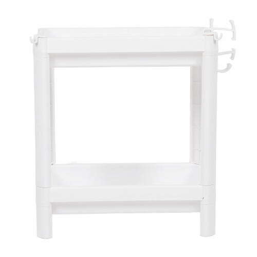 White 2-Layer Plastic Bathroom Tower Shelf