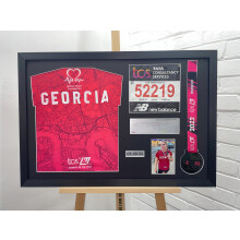 (Oak) London Marathon 2024 Medal Display Frame: Bib, T-Shirt & Photo