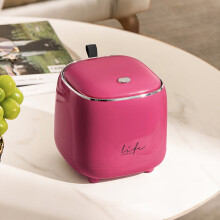 (Rose Red) Dual Layer ABS Trash Can w/ Flip Lid
