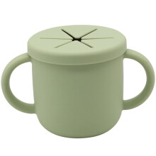 (Olive Green) BPA-Free Silicone Snack Box for Kids