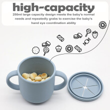 (Orange Blue) BPA-Free Silicone Snack Box for Kids
