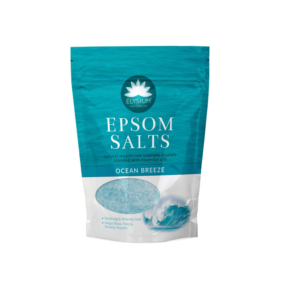 Elysium Spa Ocean Breeze Epsom Salts | Natural Magnesium Sulphate Bath Crystals With Essential Oils For Relaxing & Tired Aching Muscles (450G)