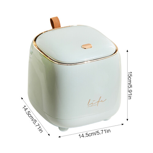 (Light Green) Dual Layer ABS Trash Can w/ Flip Lid 1