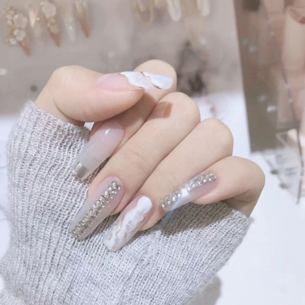 Dcph-Clothing (Jelly Glue Model) Trendy Glossy Fake Nails For Daily & Party Wear